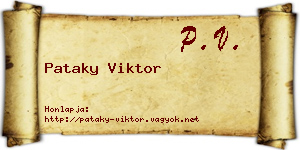 Pataky Viktor névjegykártya